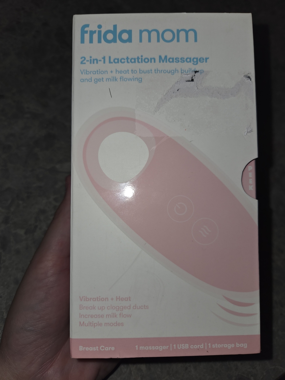 Frida Mom 2-in-1 Lactation Massager - Pink
